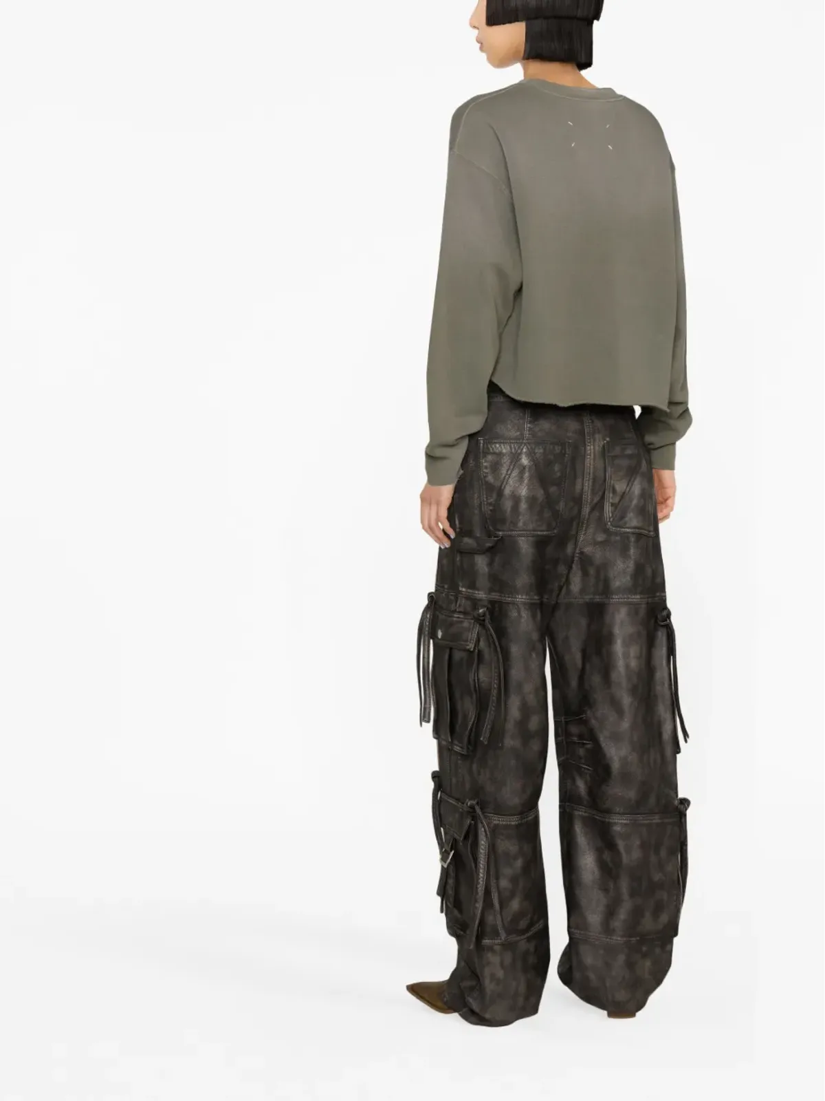 Maison Margiela ロゴパッチ付き クロップド スウェット - 画像3