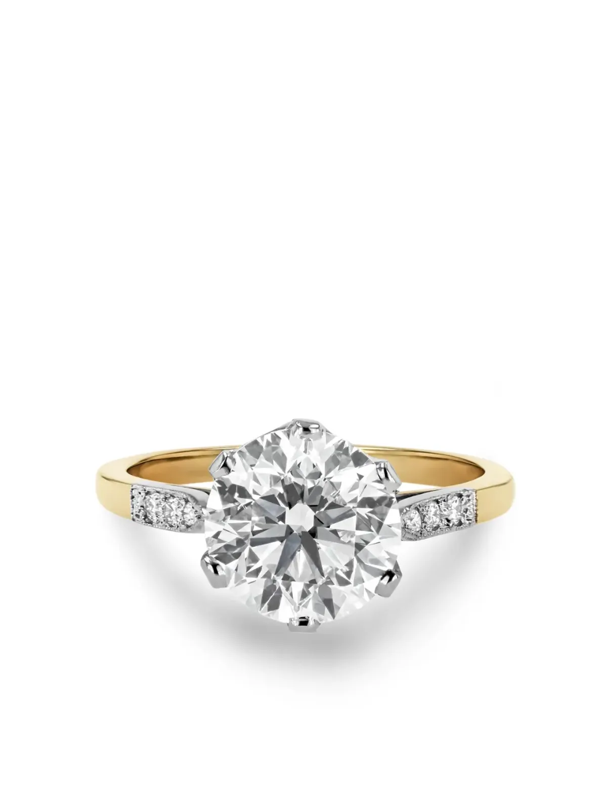 Pragnell Vintage 18K イエローゴールド ダイヤモンド リング - 画像1