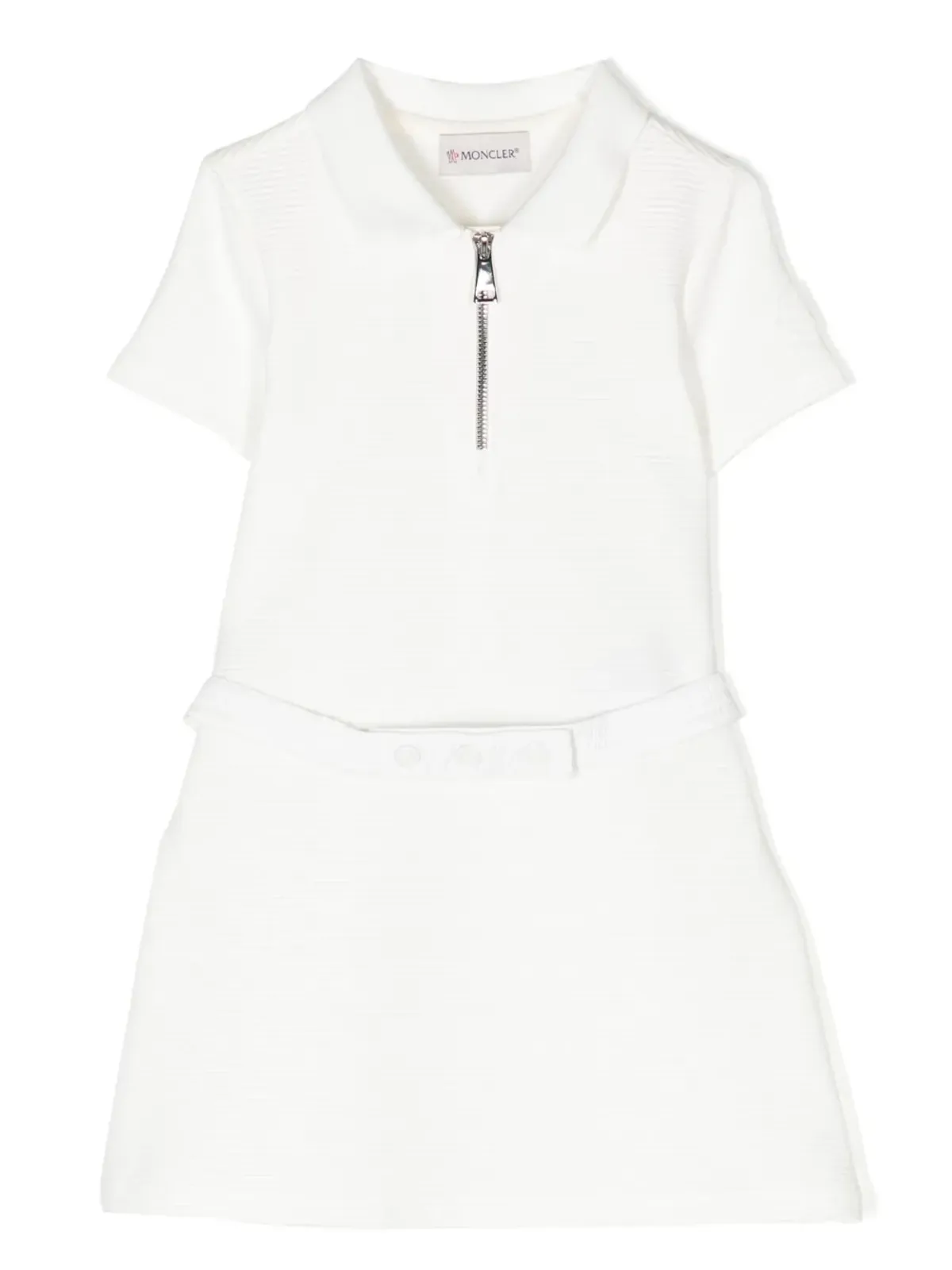 Moncler Enfant ベルト付き半袖ワンピース - White - 画像1