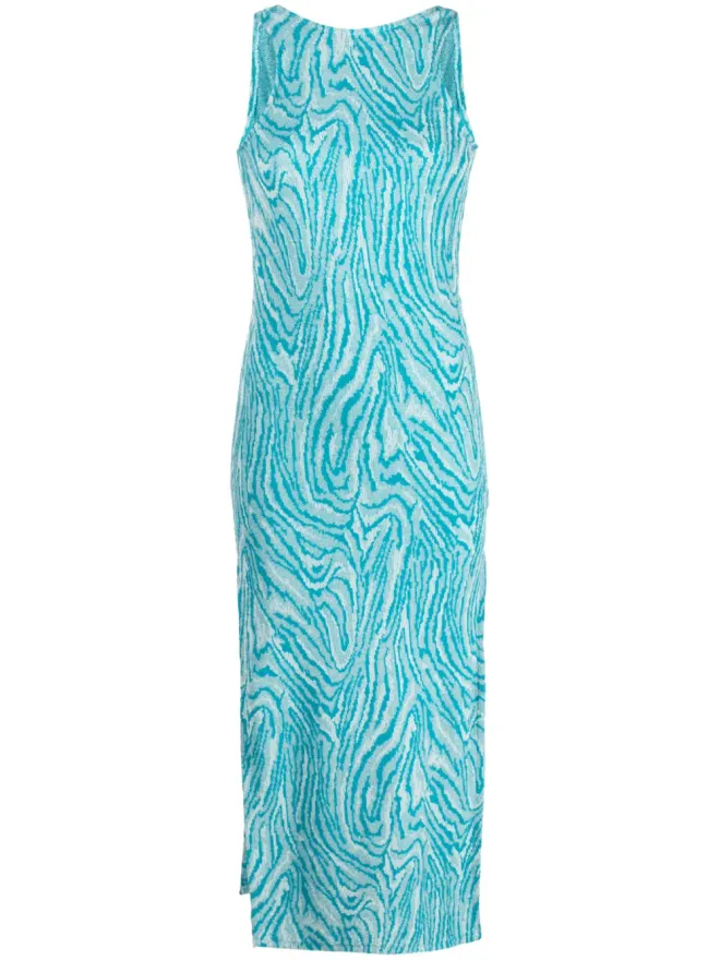 VITELLI VITELLI ノースリーブ ニット ミディドレス ブルーの商品画像