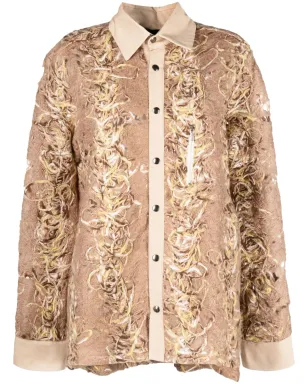 VITELLI distressed-effect long-sleeve shirt - Neutrals - サムネイル1