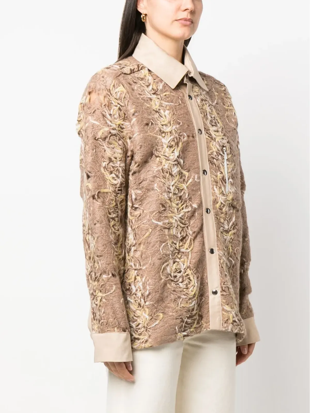 VITELLI distressed-effect long-sleeve shirt - Neutrals - 画像3