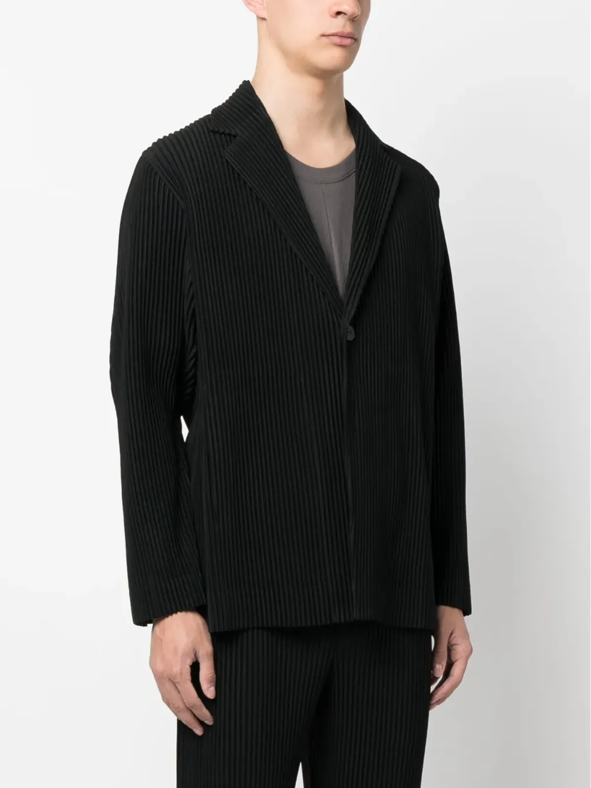Homme Plissé Issey Miyake プリーツ シングルブレスト ブレザー - 画像3