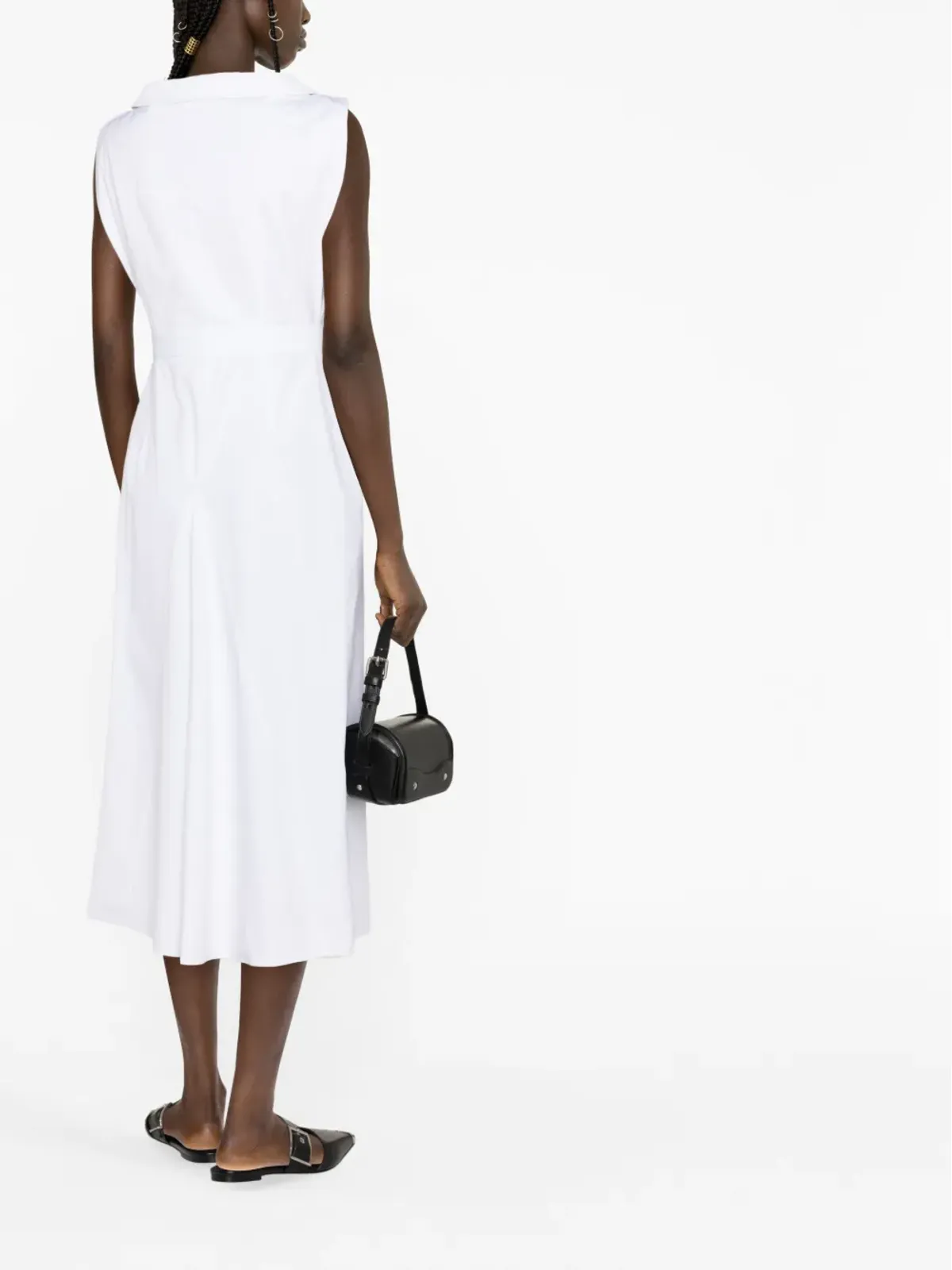 Alexander McQueen Vネック ノースリーブドレス - White - 画像3