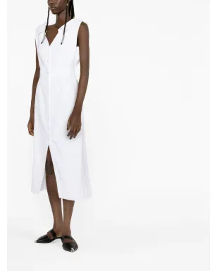 Alexander McQueen Vネック ノースリーブドレス - White - サムネイル4