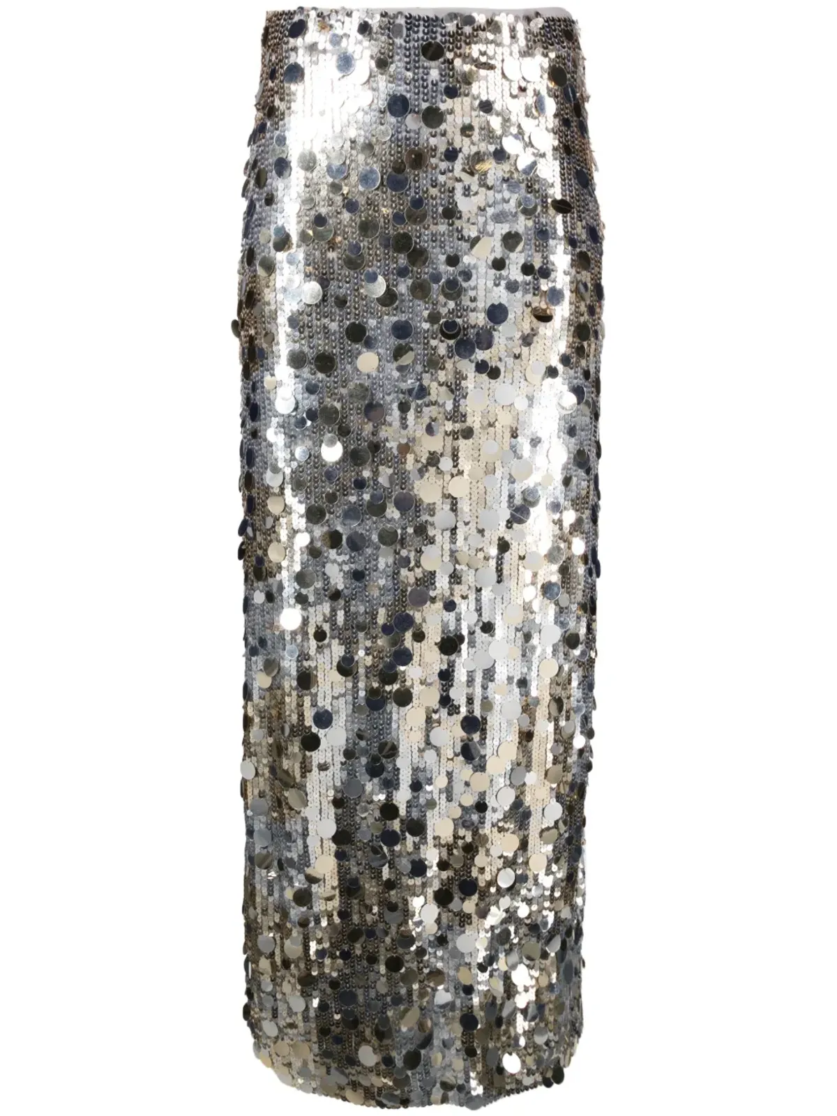 P.A.R.O.S.H. Gonna paillette-embellished high-waisted skirt - Silver - 画像1