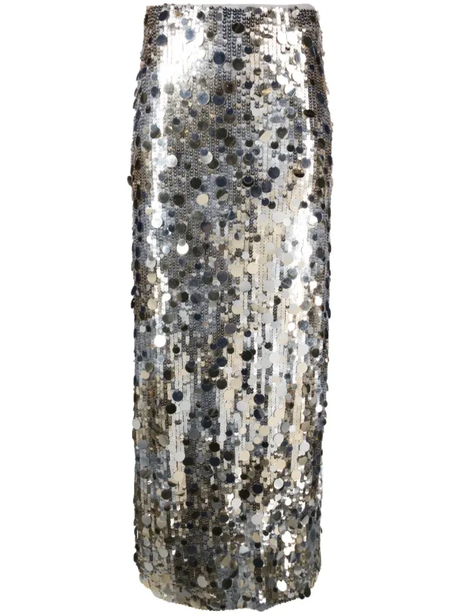 P.A.R.O.S.H. P.A.R.O.S.H. Gonna paillette-embellished high-waisted skirt - Silverの商品画像