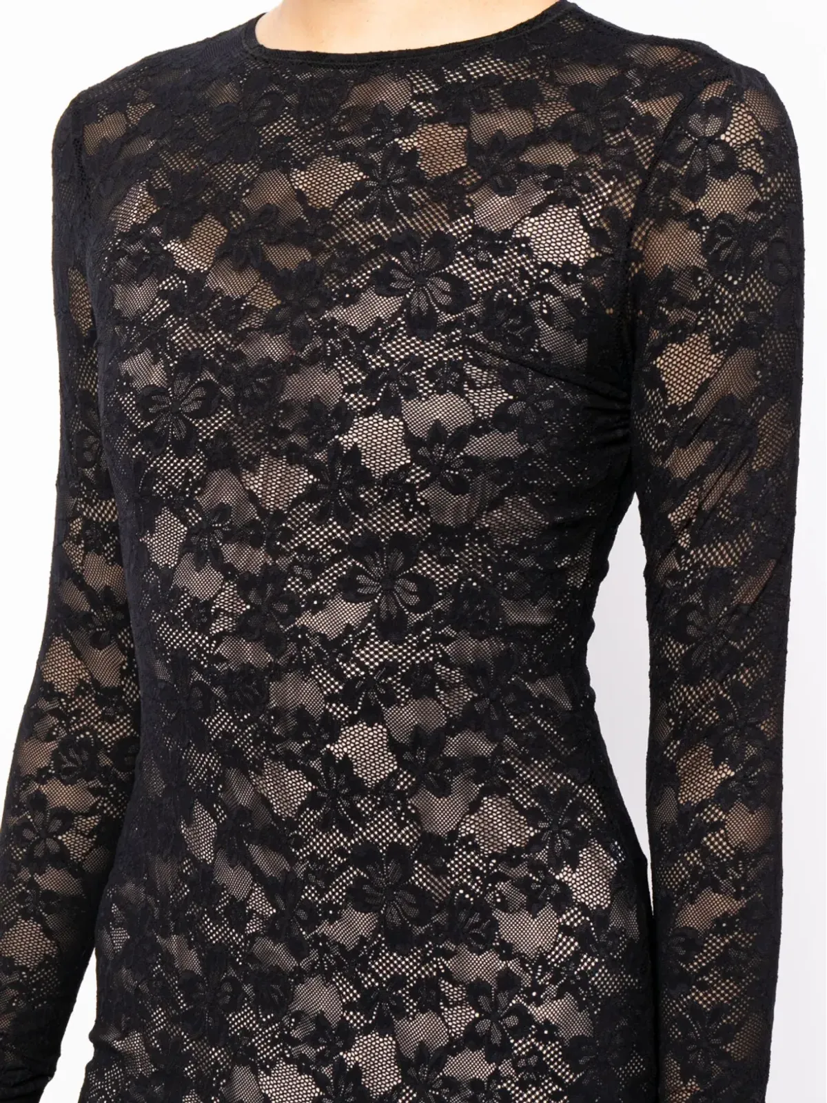Fleur Du Mal ストレッチレース ミニドレス - ブラック - 画像5