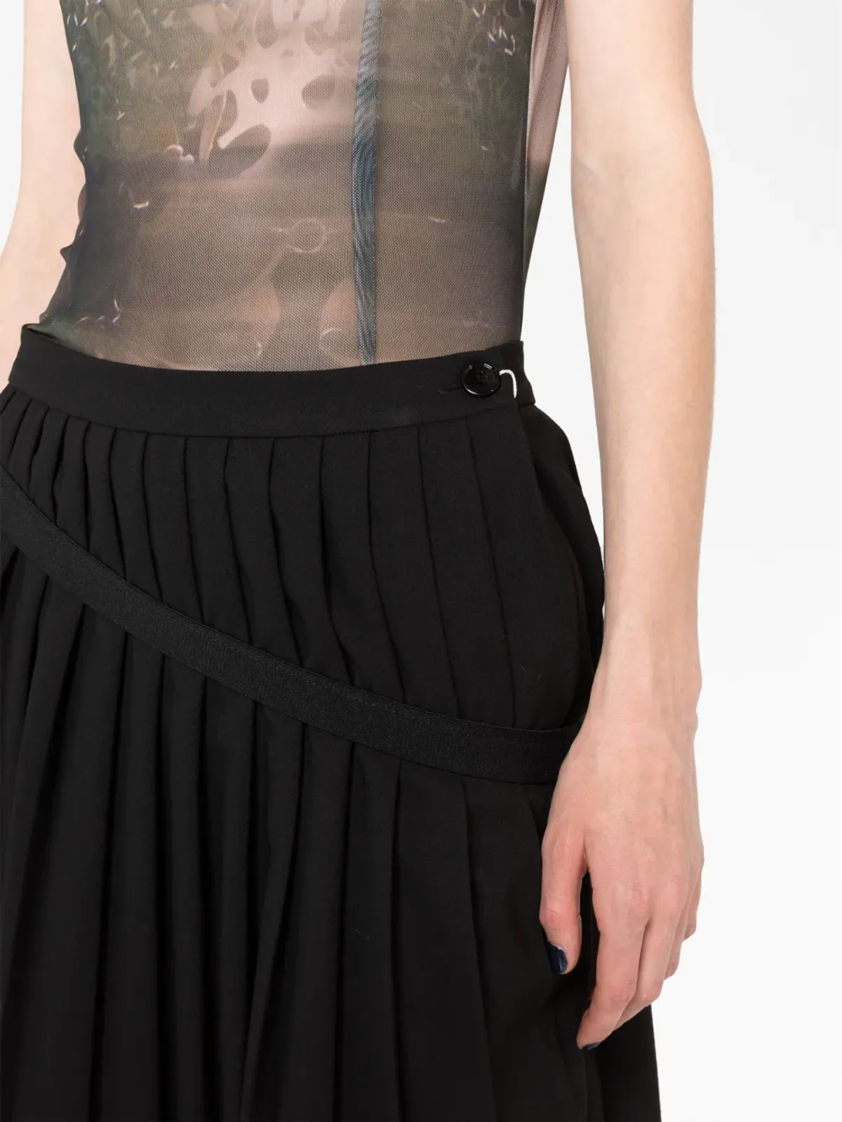 MM6 Maison Margiela アシンメトリック プリーツ ミニスカート - 画像5