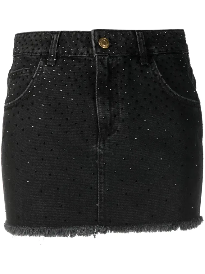 Blumarine Blumarine デニムスカート（ラインストーン付き・ブラック）の商品画像