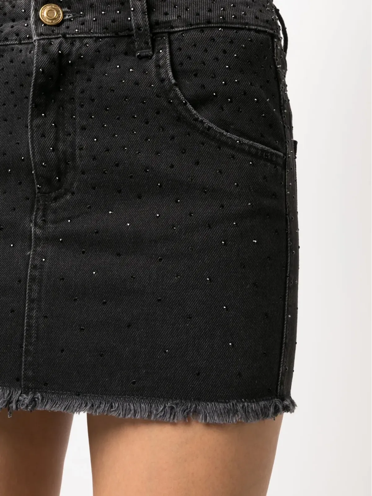 Blumarine デニムスカート（ラインストーン付き・ブラック） - 画像5
