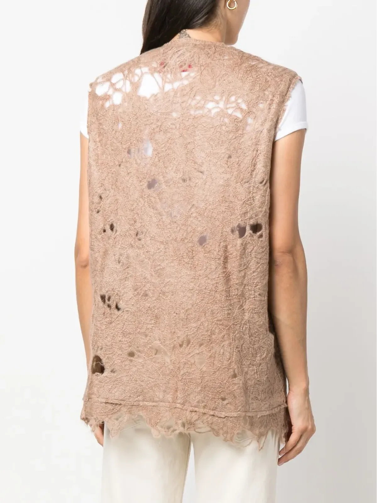 VITELLI ダメージ加工ジップアップベスト - 画像4