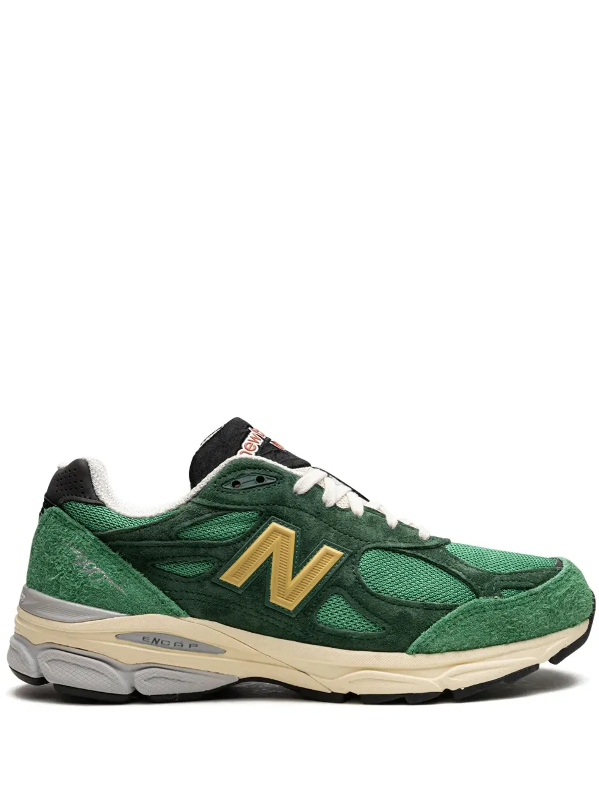 New Balance 990 V3 Made in USA グリーン/イエロー スニーカー - 画像1