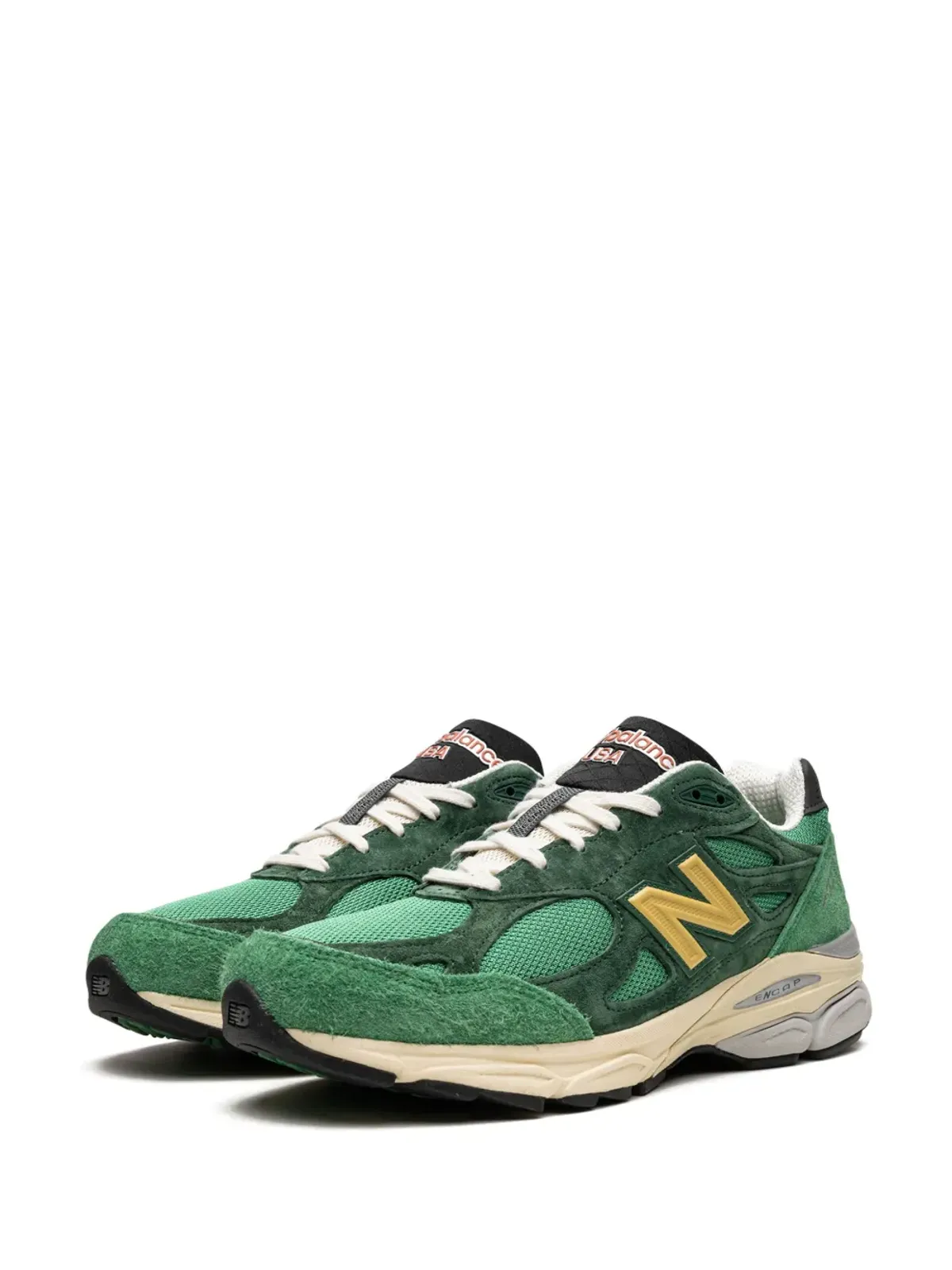 New Balance 990 V3 Made in USA グリーン/イエロー スニーカー - 画像5