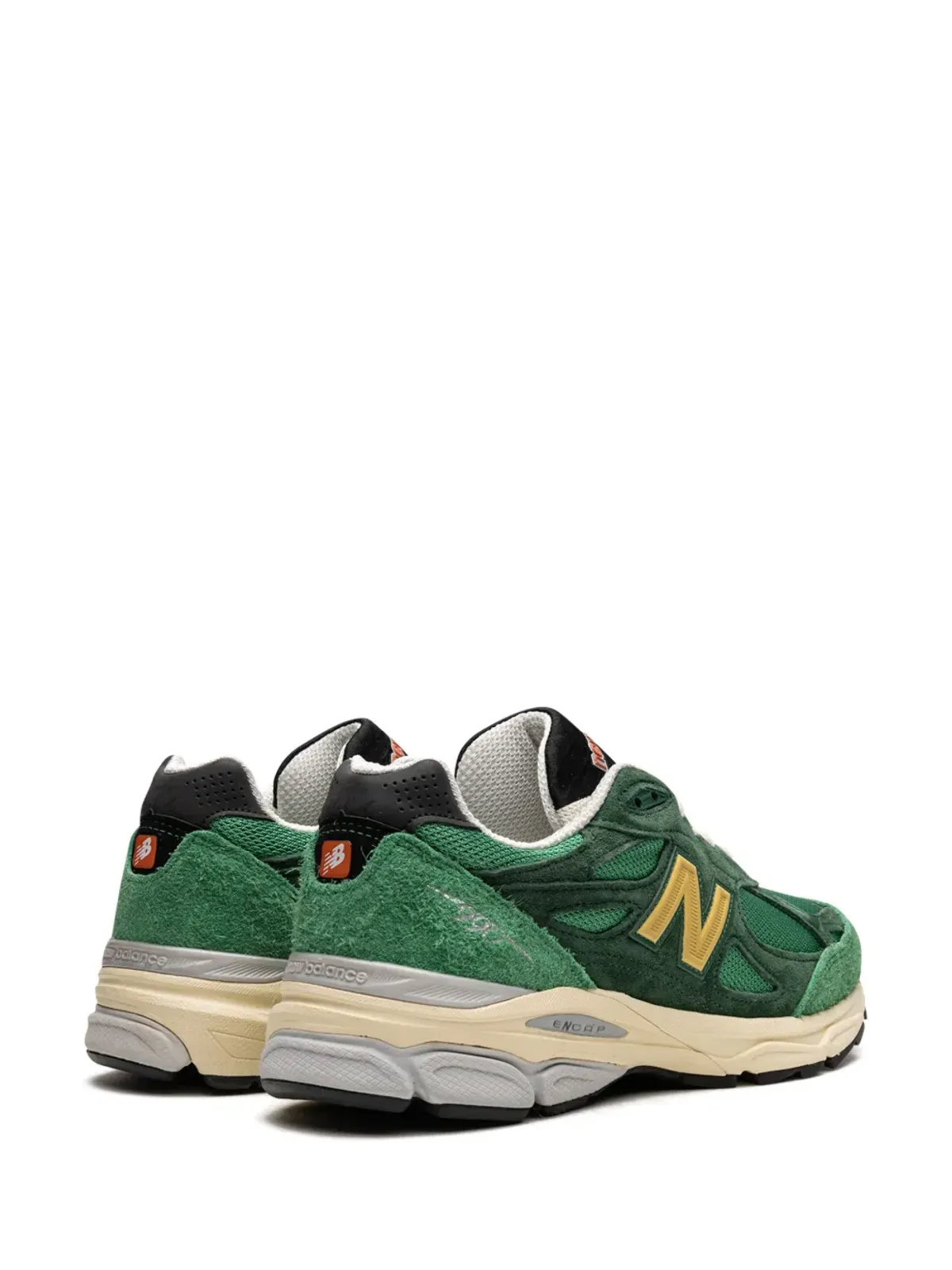 New Balance 990 V3 Made in USA グリーン/イエロー スニーカー - 画像3