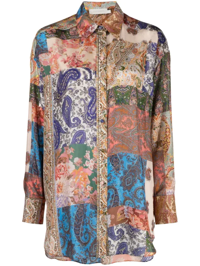 Zimmermann ZIMMERMANN グラフィックプリント シルクシャツ - ネュートラルカラーの商品画像