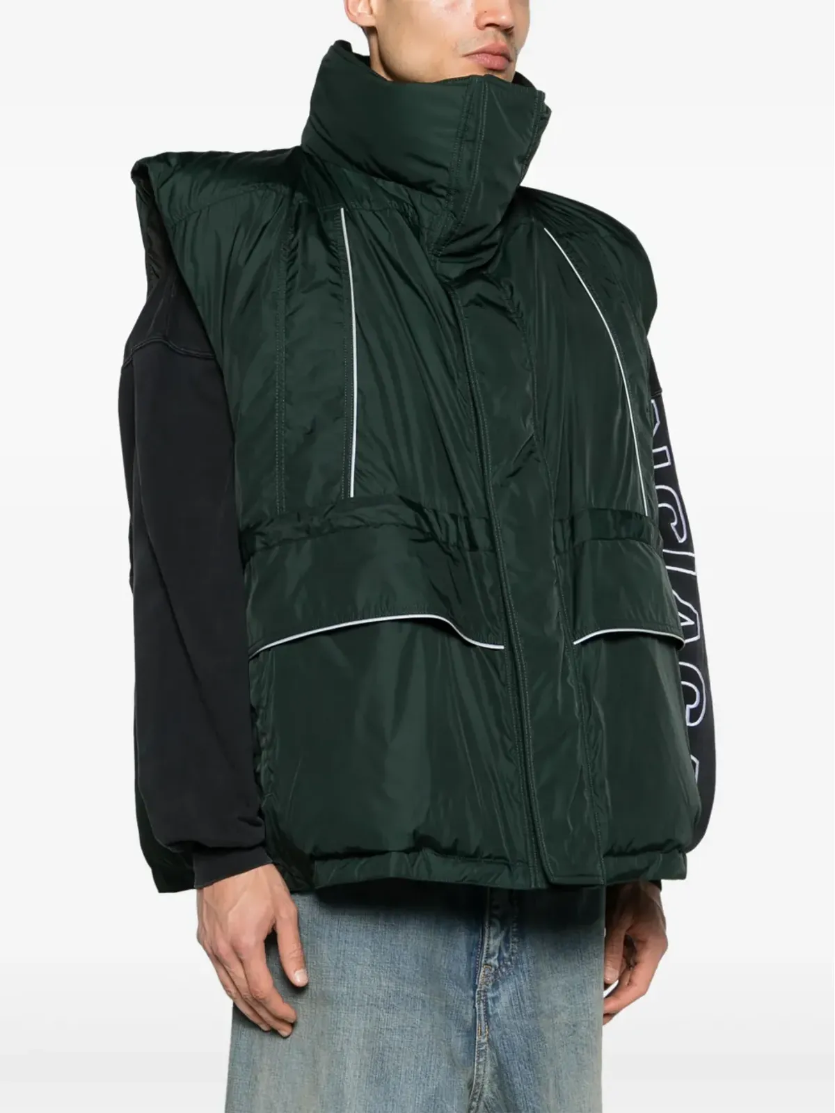 Balenciaga ロゴプリント ダウンベスト - 画像4