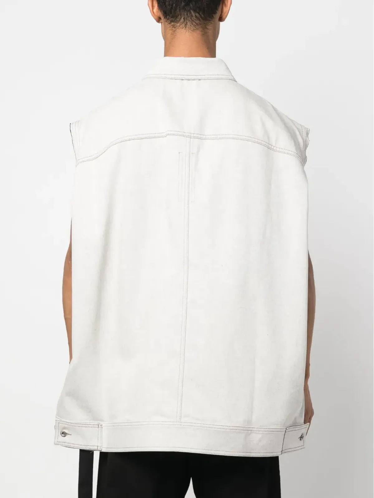 Rick Owens DRKSHDW ノースリーブ コットンデニム ベスト - 画像4