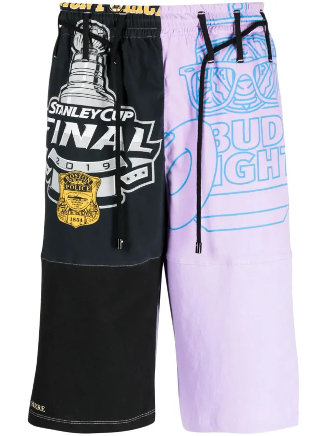 Marine Serre Marine Serre リジェネレーテッドパッチワークコットンショーツ - ブラックの商品画像