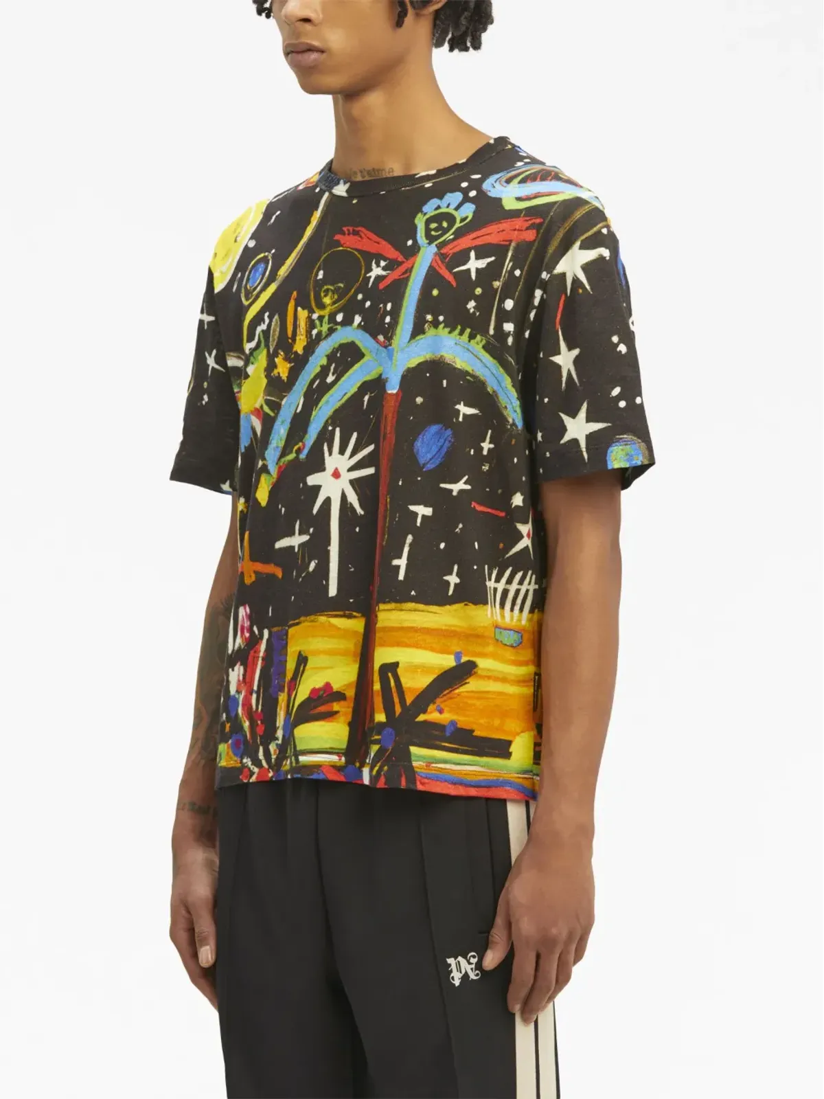 Palm Angels グラフィックプリント クルーネック Tシャツ ブラック - 画像4