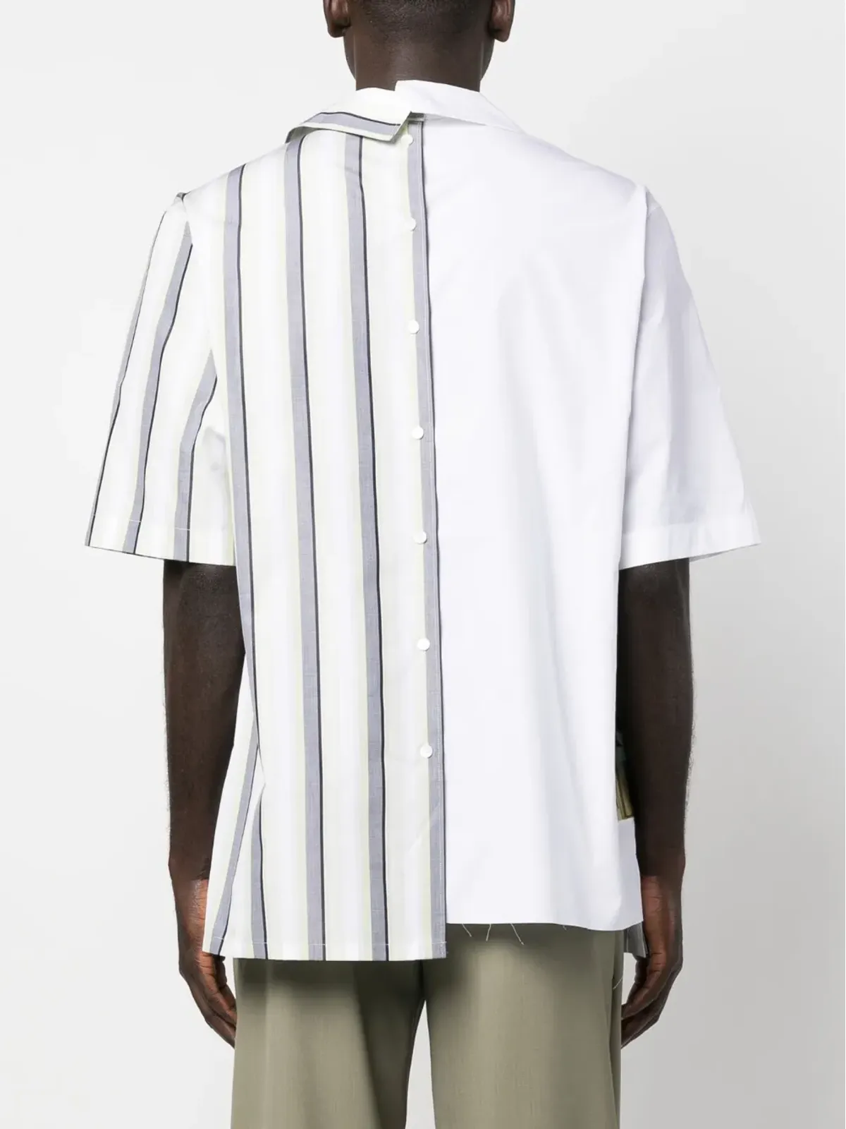 Lanvin アシンメトリックパッチワークシャツ - 画像4