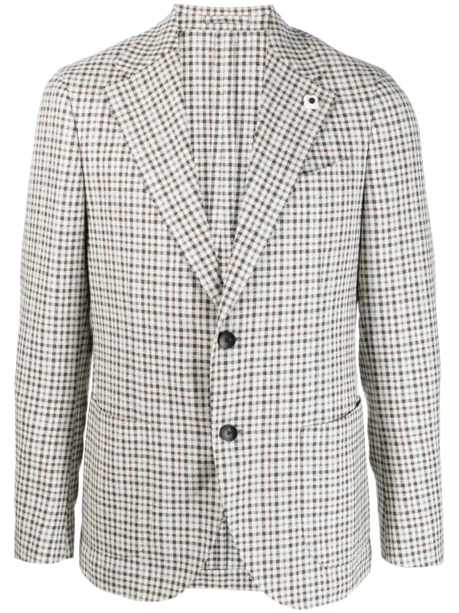 Lardini Lardini シングルブレスト ウール混チェックブレザーの商品画像