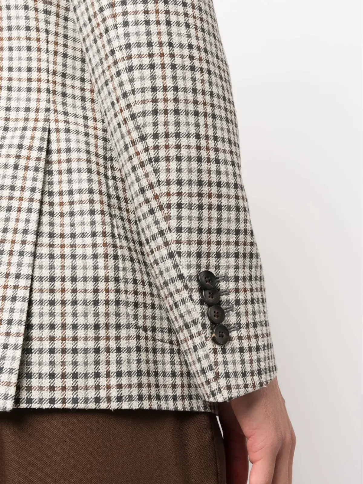 Lardini シングルブレスト ウール混チェックブレザー - 画像5