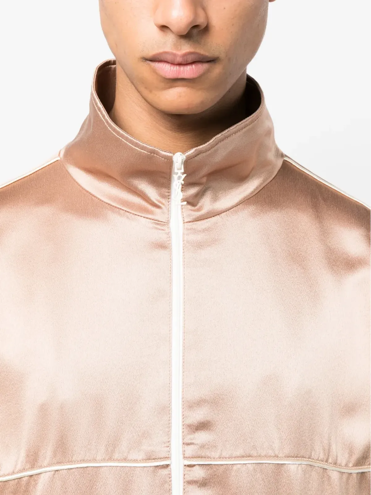 Saint Laurent ジップアップ シルク トラックジャケット - 画像5