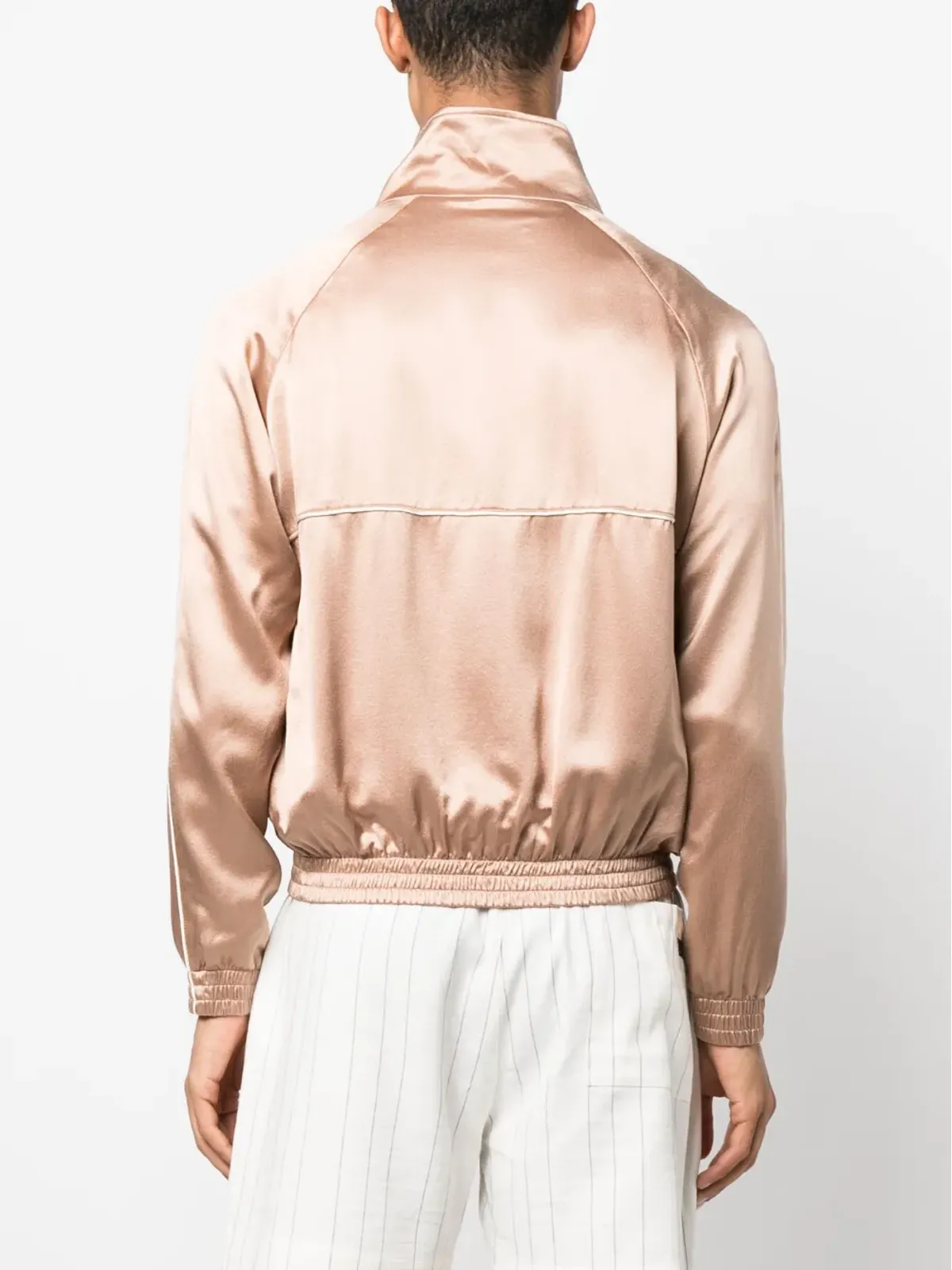 Saint Laurent ジップアップ シルク トラックジャケット - 画像4