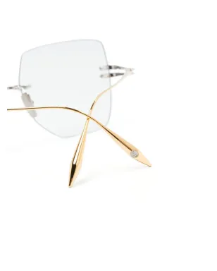 Dita Eyewear オーバーサイズフレーム眼鏡（ゴールド） - サムネイル3