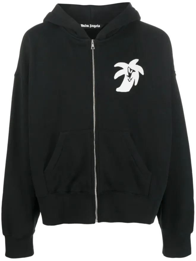 Palm Angels Palm Angels ロゴプリント ジップアップフーディの商品画像