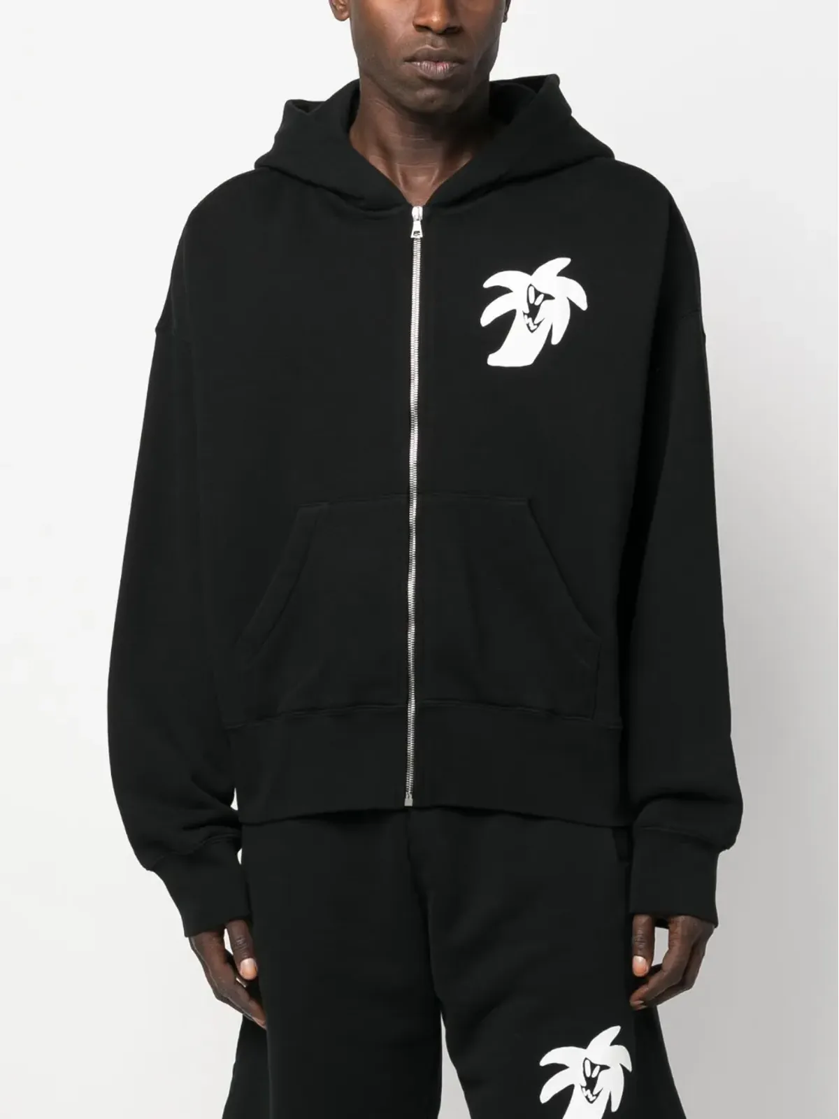 Palm Angels ロゴプリント ジップアップフーディ - 画像3