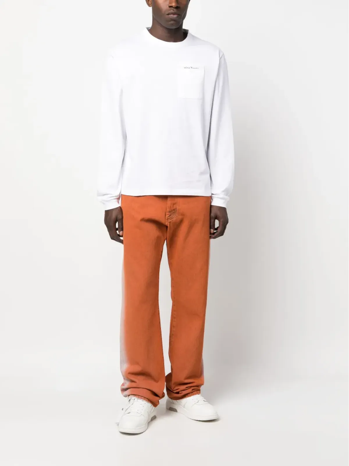 Palm Angels logo-patch long-sleeve T-shirt - White - 画像2