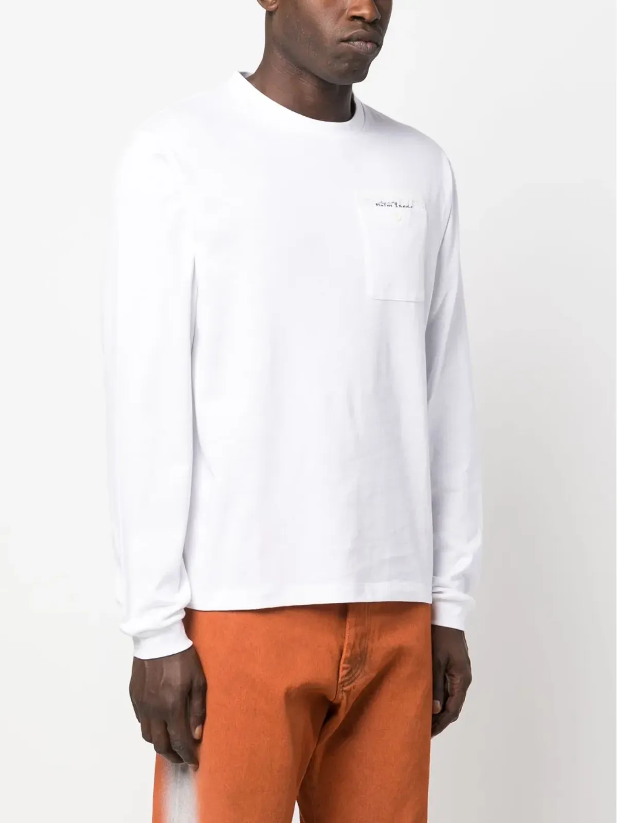 Palm Angels logo-patch long-sleeve T-shirt - White - 画像3