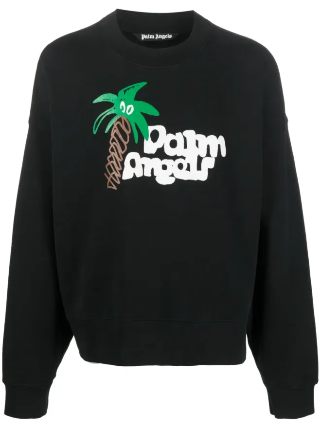 Palm Angels Palm Angels ロゴプリント オーガニックコットン スウェットシャツ - ブラックの商品画像