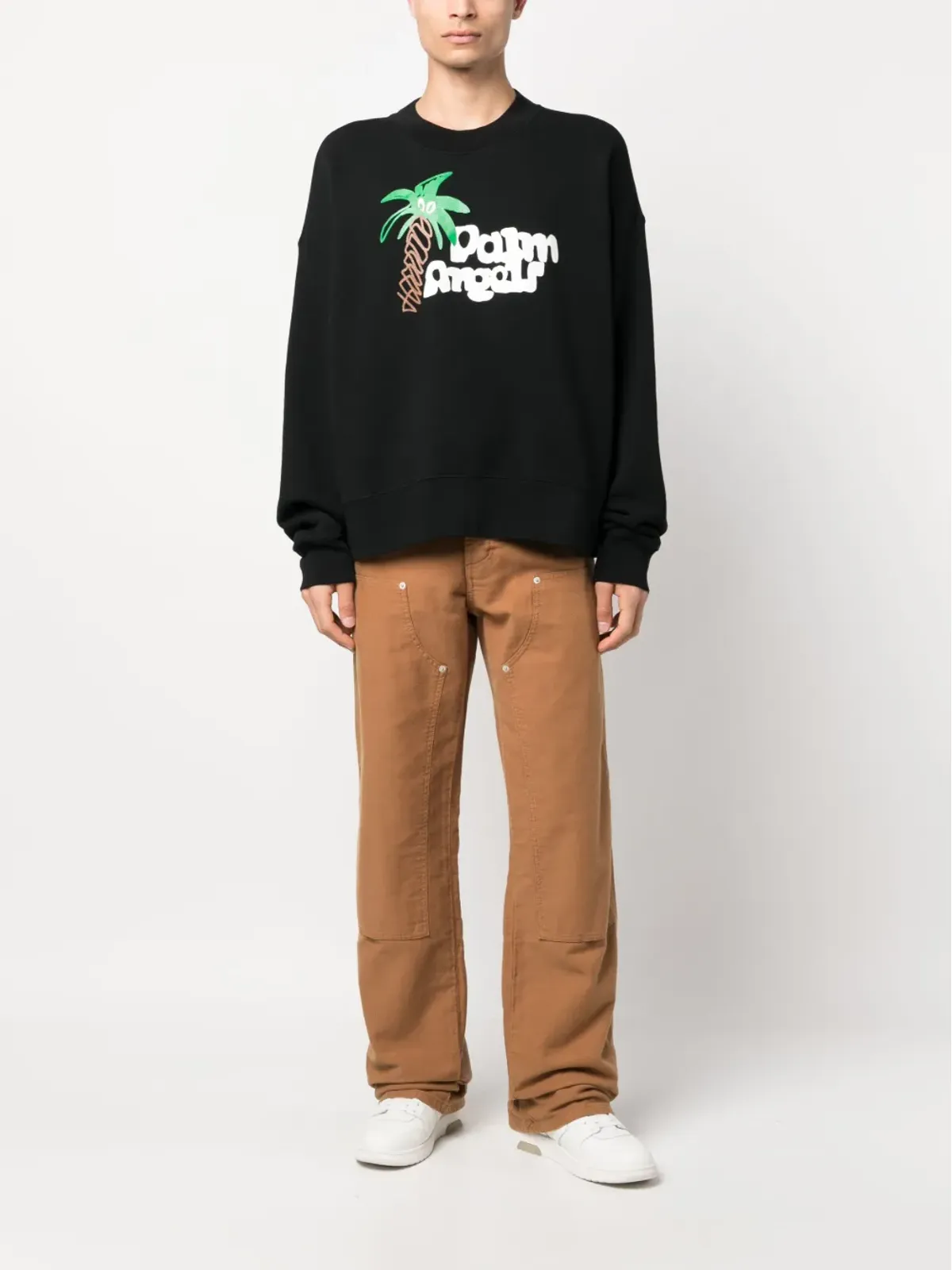 Palm Angels ロゴプリント オーガニックコットン スウェットシャツ - ブラック - 画像2