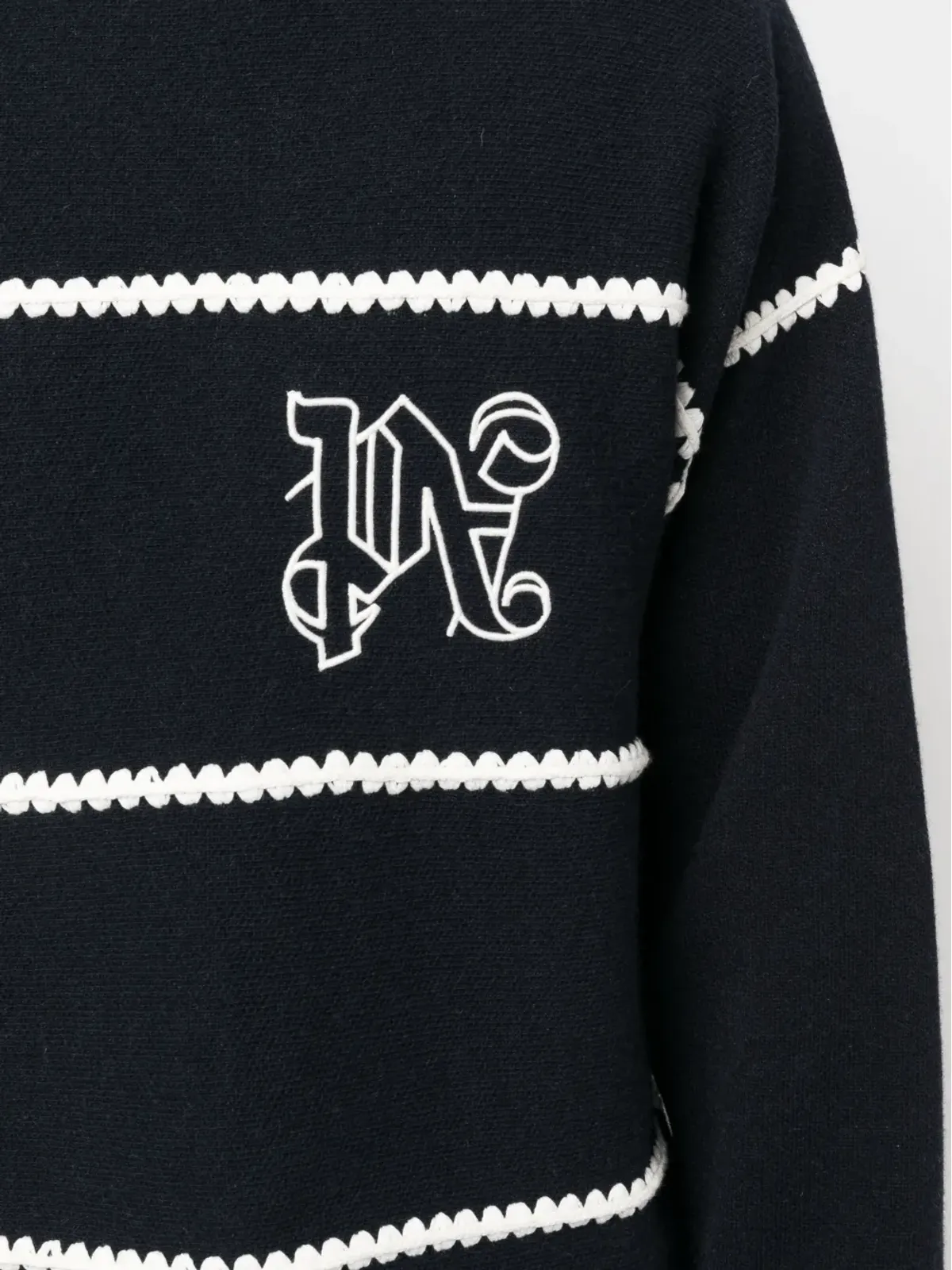 Palm Angels 刺繍モノグラム入りストライプニットセーター - 画像5