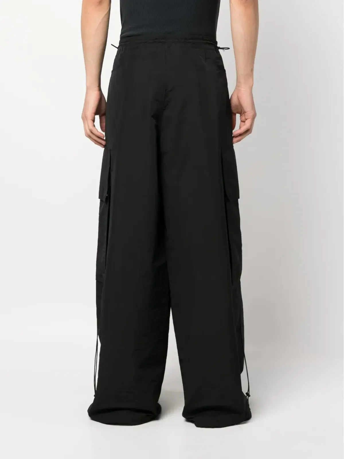 Palm Angels PA Monogram-embroidery wide-leg trousers - Black - 画像4