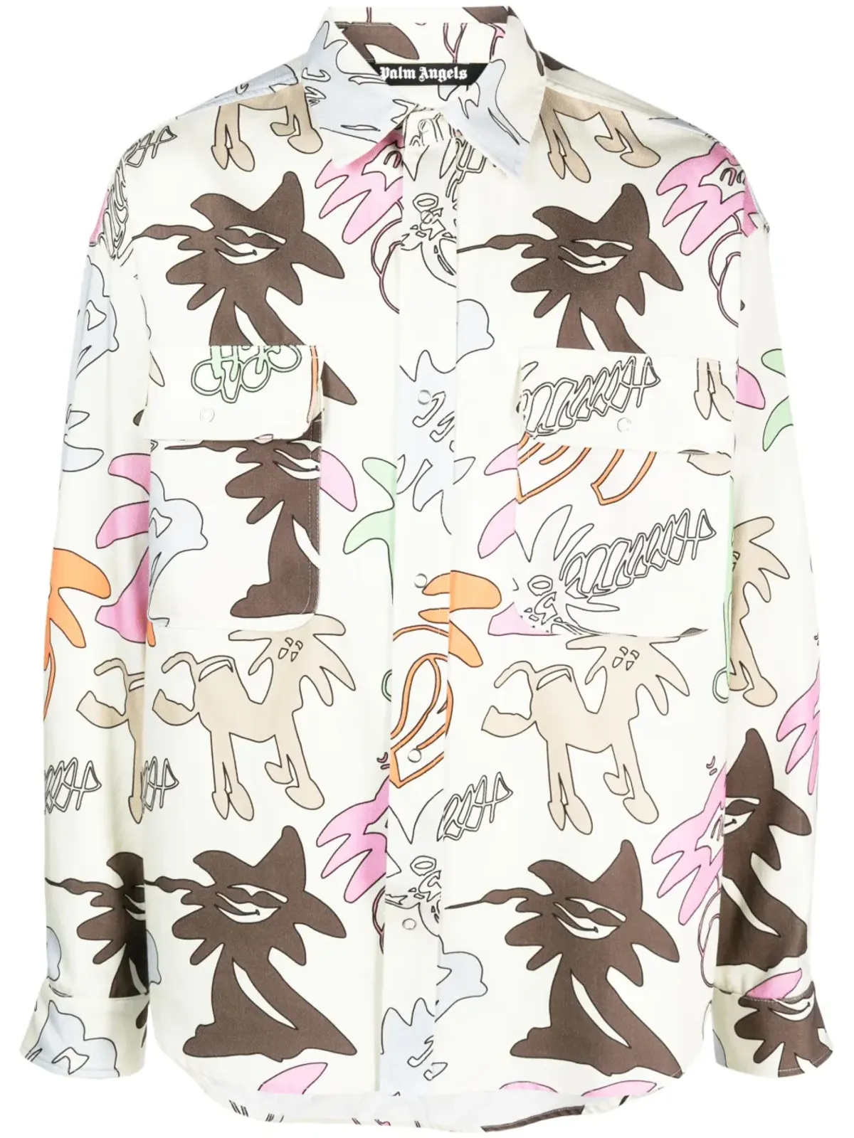 Palm Angels グラフィックプリント長袖シャツ - ニュートラル - 画像1