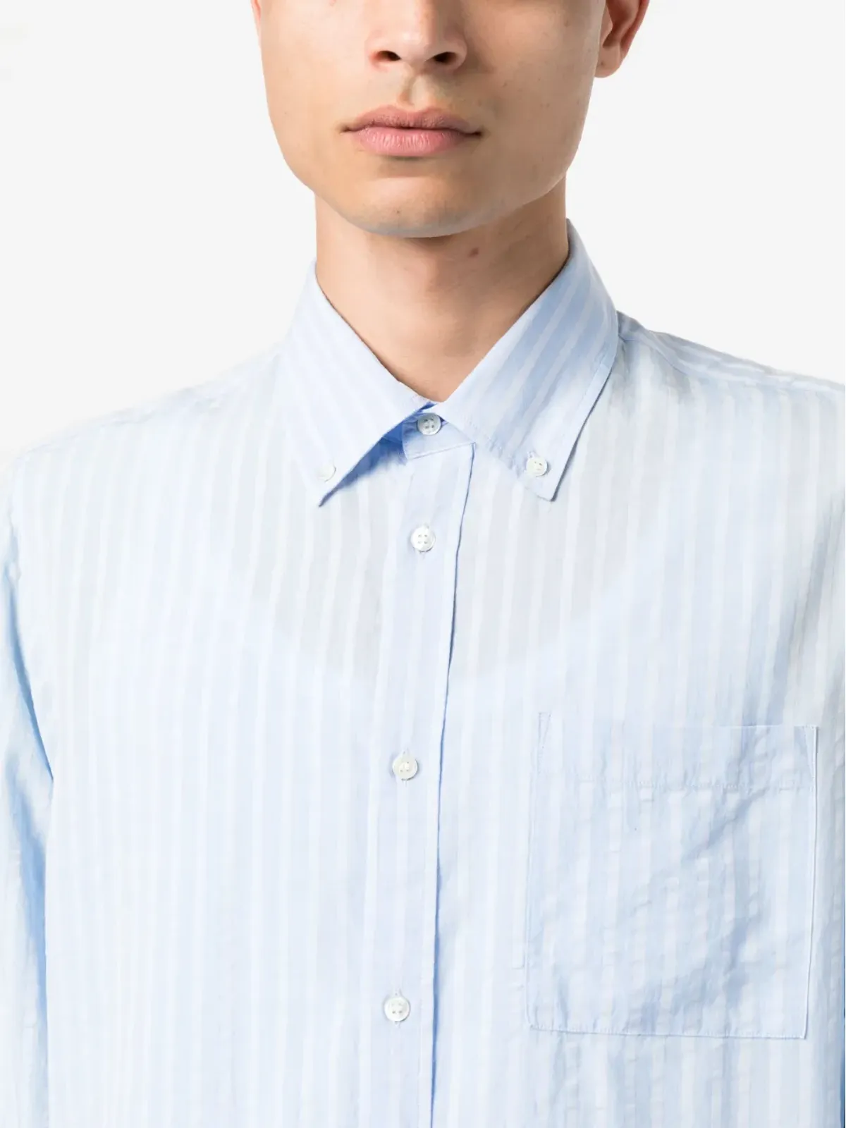 Another Aspect 1.0 ストライプ柄シャツ - ブルー - 画像5