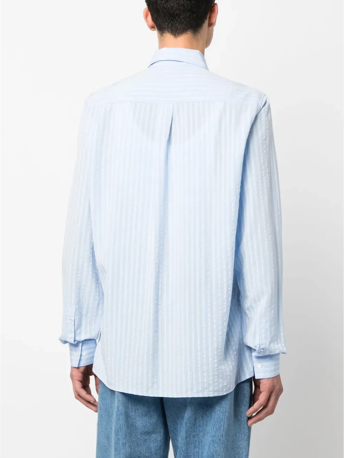 Another Aspect 1.0 ストライプ柄シャツ - ブルー - 画像4