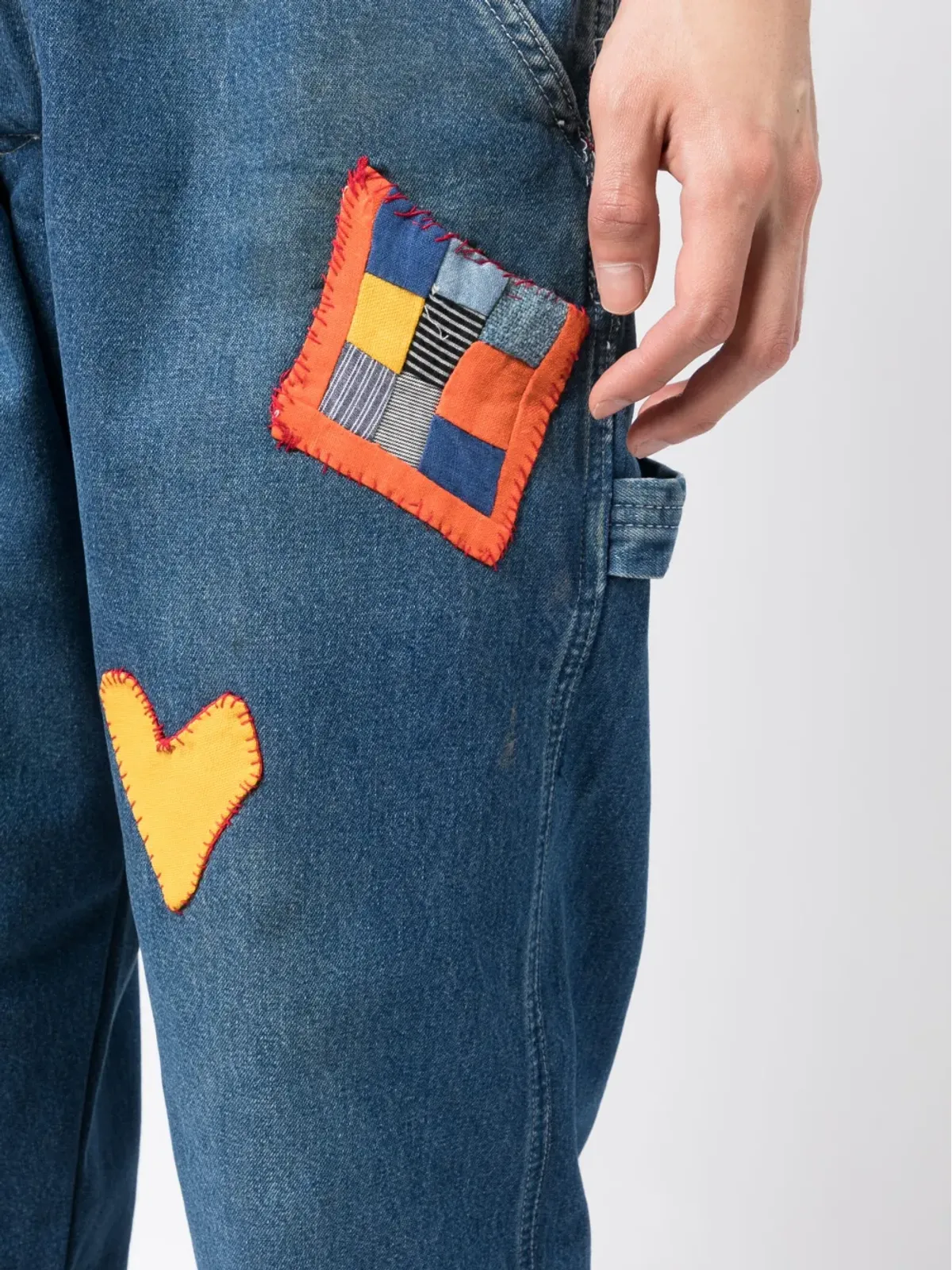 Greg Lauren パッチディテール ドローストリング ジーンズ - 画像5