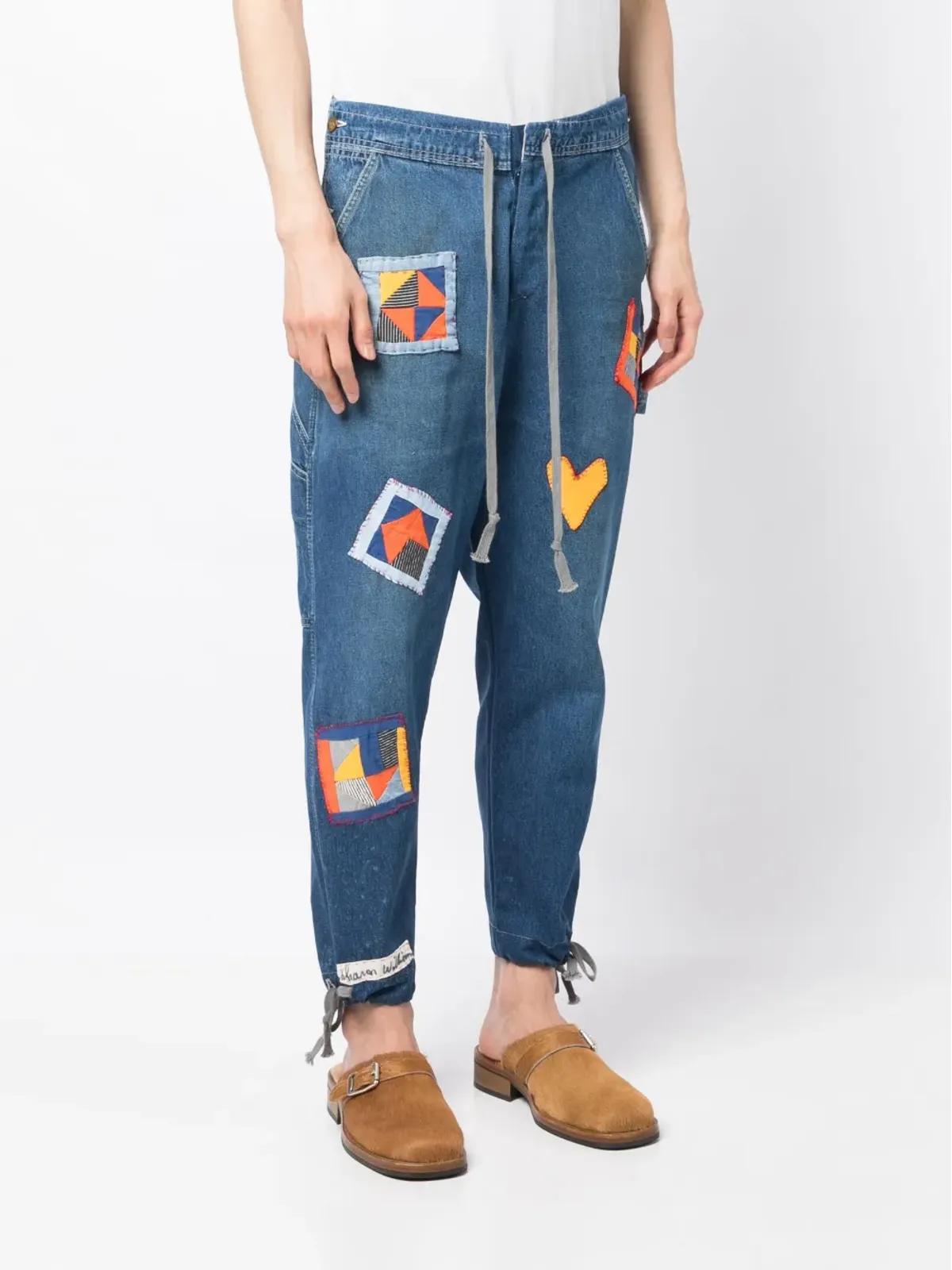 Greg Lauren パッチディテール ドローストリング ジーンズ - 画像3