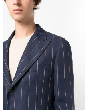 Brunello Cucinelli ピンストライプのシングルブレストブレザー - サムネイル5