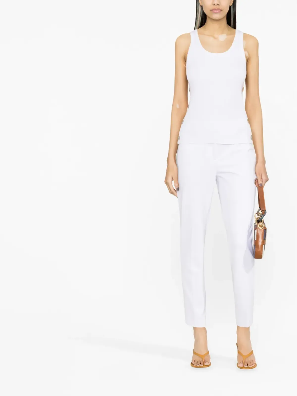Michael Michael Kors ボタン装飾リブ編みタンクトップ - 画像2