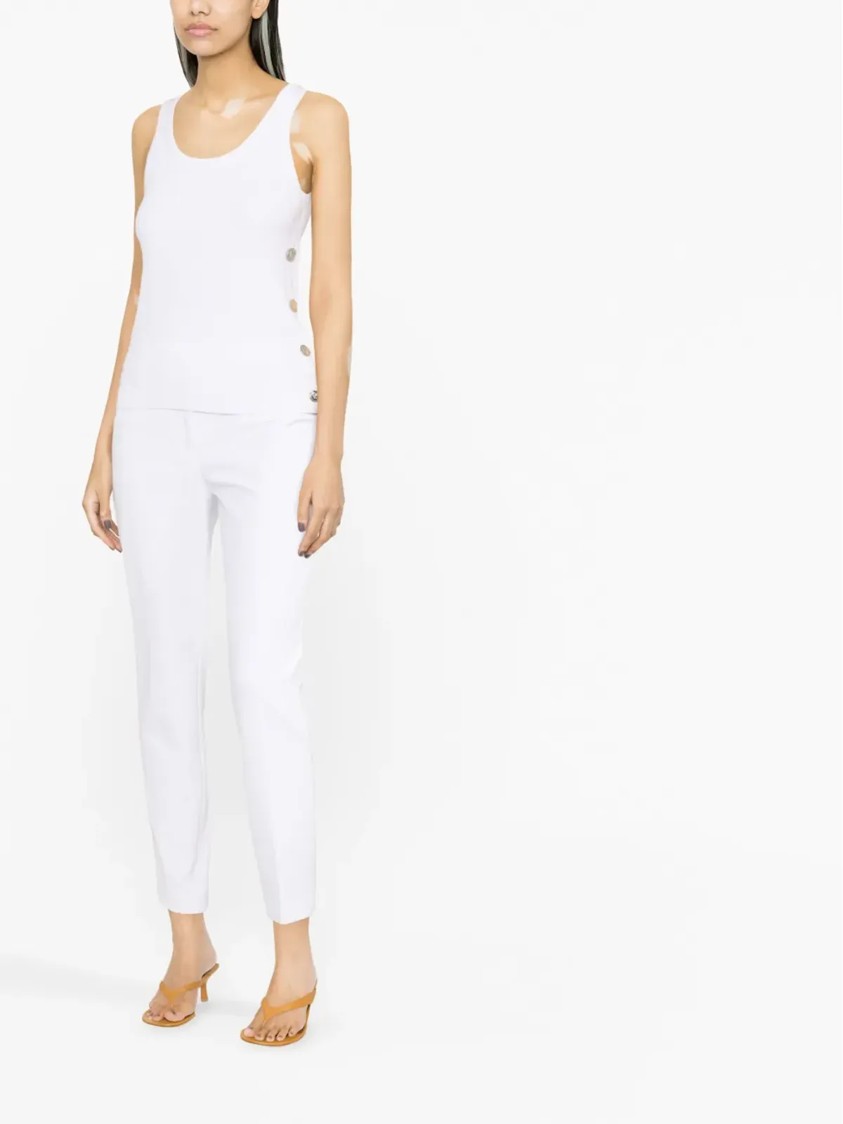 Michael Michael Kors ボタン装飾リブ編みタンクトップ - 画像3