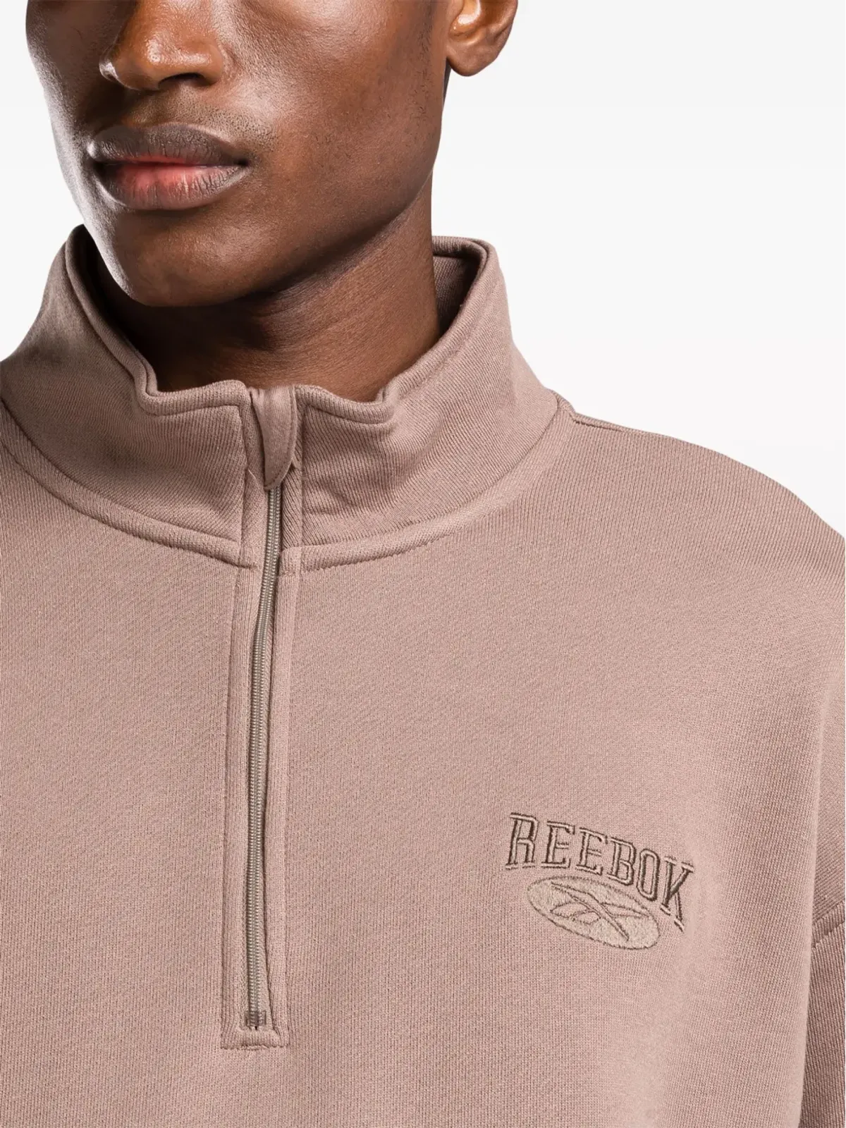Reebok ロゴ刺繍 クォータ-ジップ スウェットシャツ - 画像5