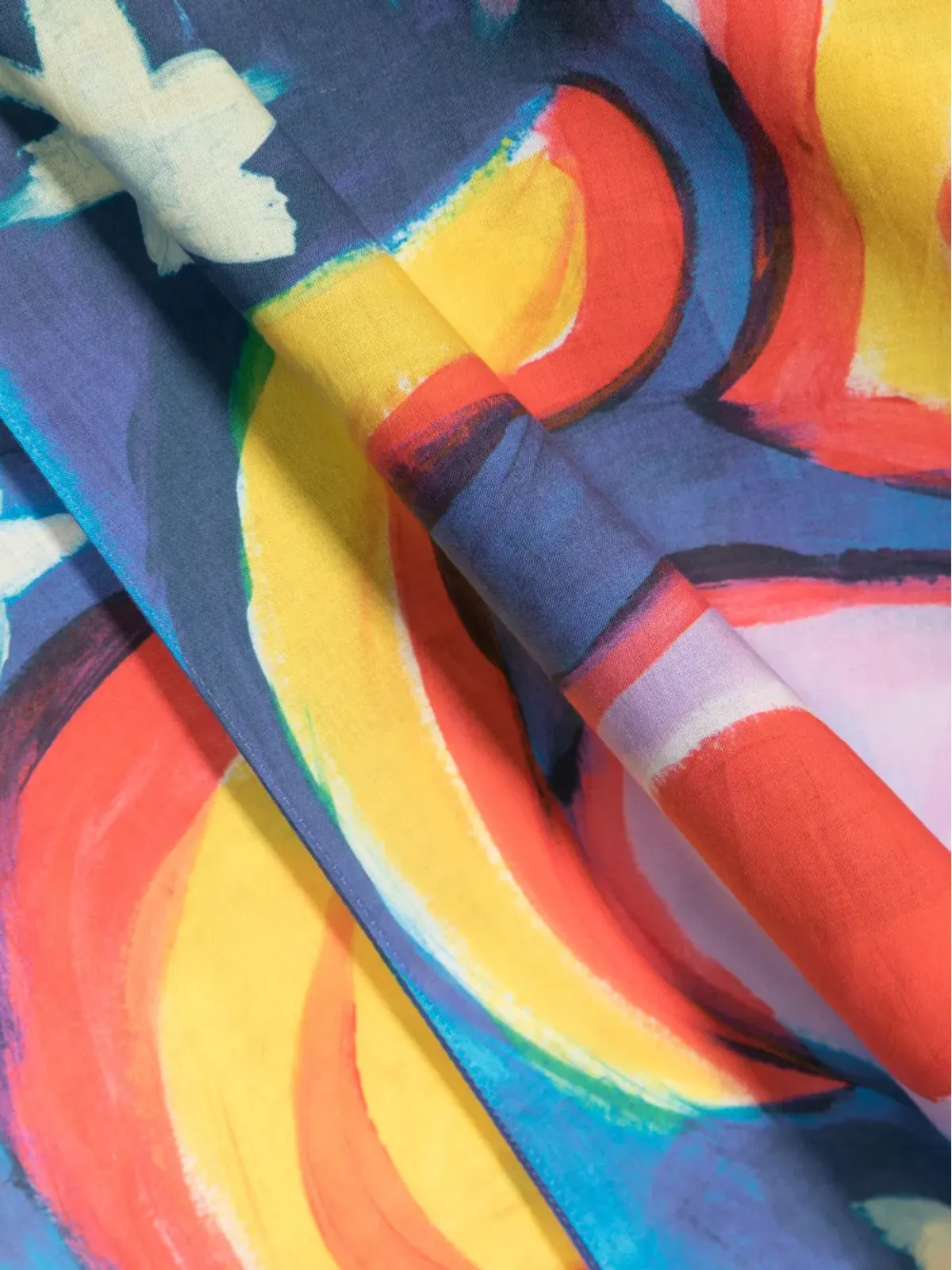 Marni グラフィックプリント コットン スカーフ - Blue - 画像3