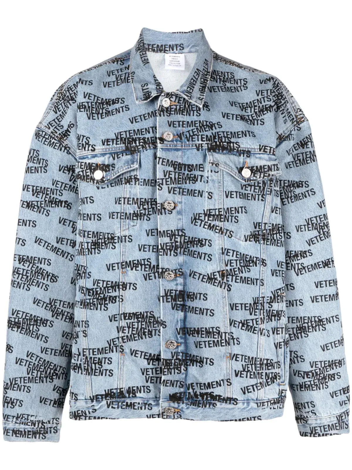 VETEMENTS ロゴプリント デニムジャケット - 画像1