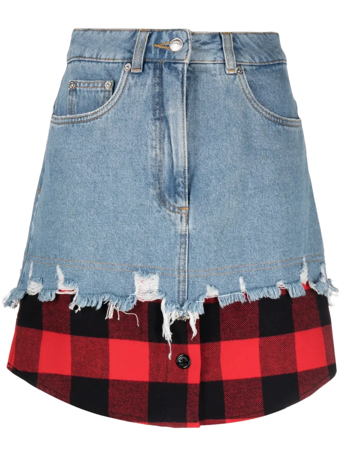 MOSCHINO JEANS レイヤードデザイン デニムスカート - 画像1